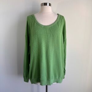 Aerie Oversized Green Sweatshirt Size Small